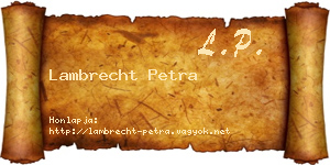Lambrecht Petra névjegykártya