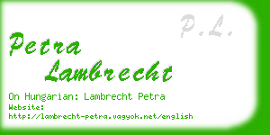 petra lambrecht business card
